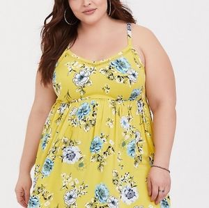 Yellow and blue floral tank